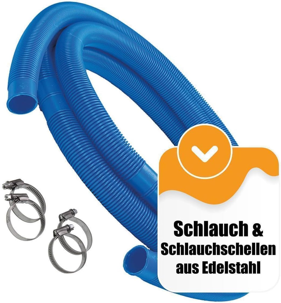 Juego de piscina de acero con forma de ocho formas largo x ancho x profundidad 6,25 x 3,60 x 1,50 m