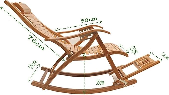 Silla de Barbilla Plegable reclinable Silla de Gravedad Cero Gravedad jardín de bambú