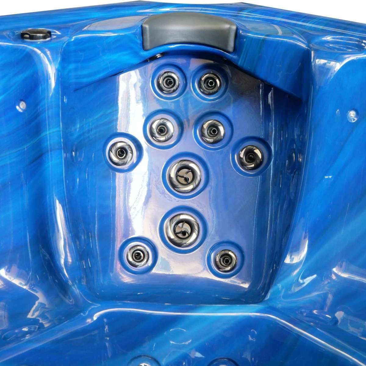 Whirlpool Oasis Maxi Azul - con Tapa y escalones - Dimensiones 210 x 210 x 95 cm