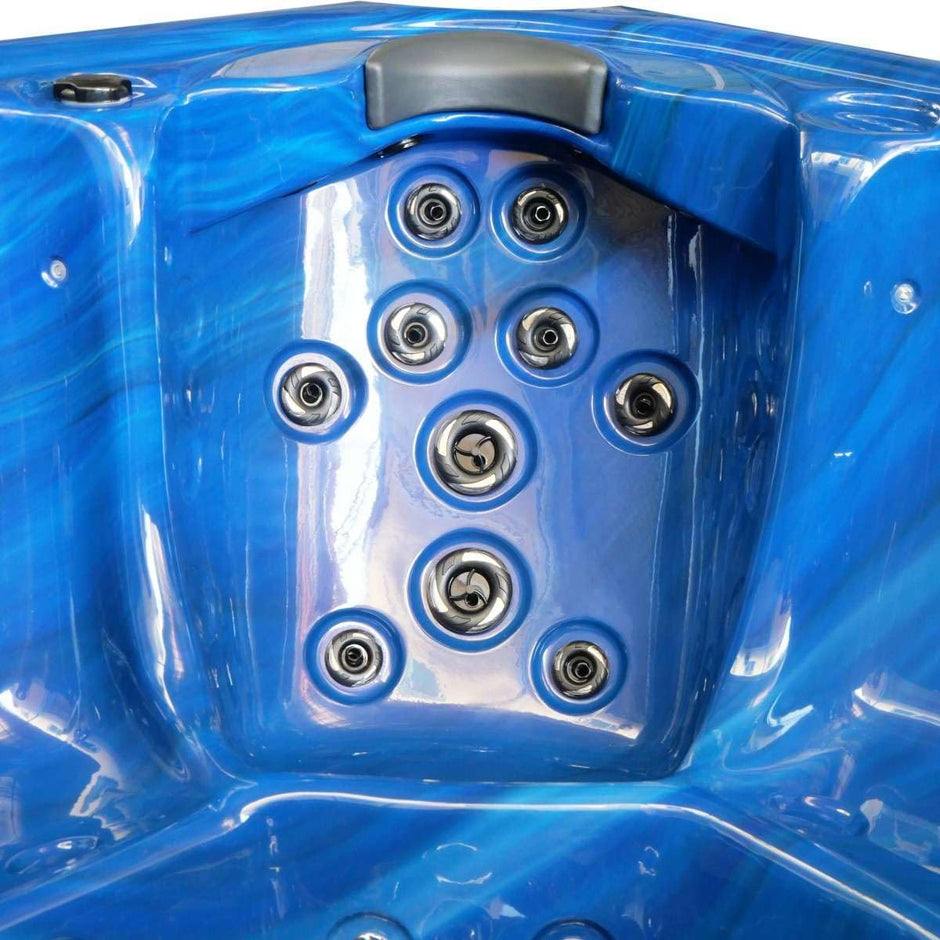 Whirlpool Oasis Maxi Azul - con Tapa y escalones - Dimensiones 210 x 210 x 95 cm