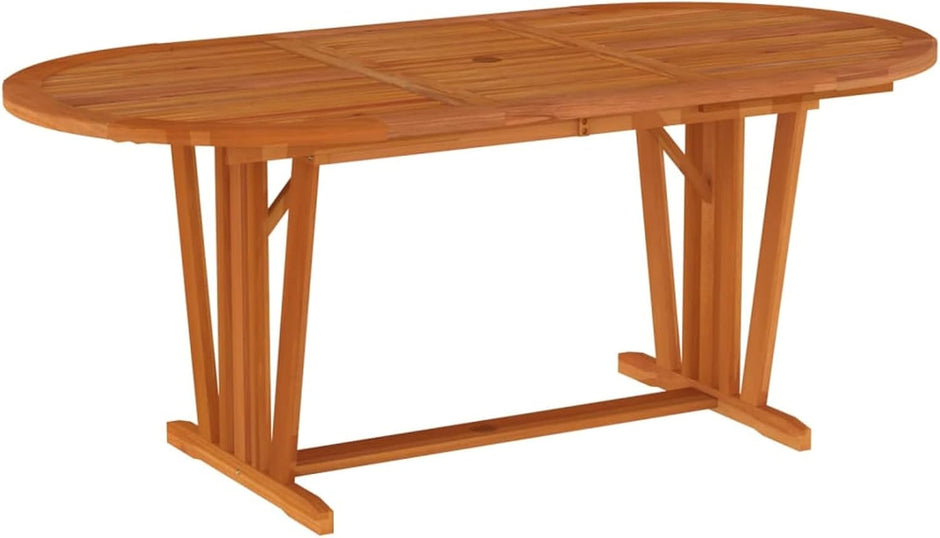 Juego de comedor de jardín de 7 piezas de madera maciza de eucalipto