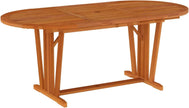 Juego de comedor de jardín de 7 piezas de madera maciza de eucalipto