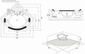 Bañera de esquina Terapia luz de colores Jakuzzi para 2 nueva 140 x 140