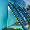 Piscina sobre el suelo con tobogán, piscina familiar no inflable para exteriors