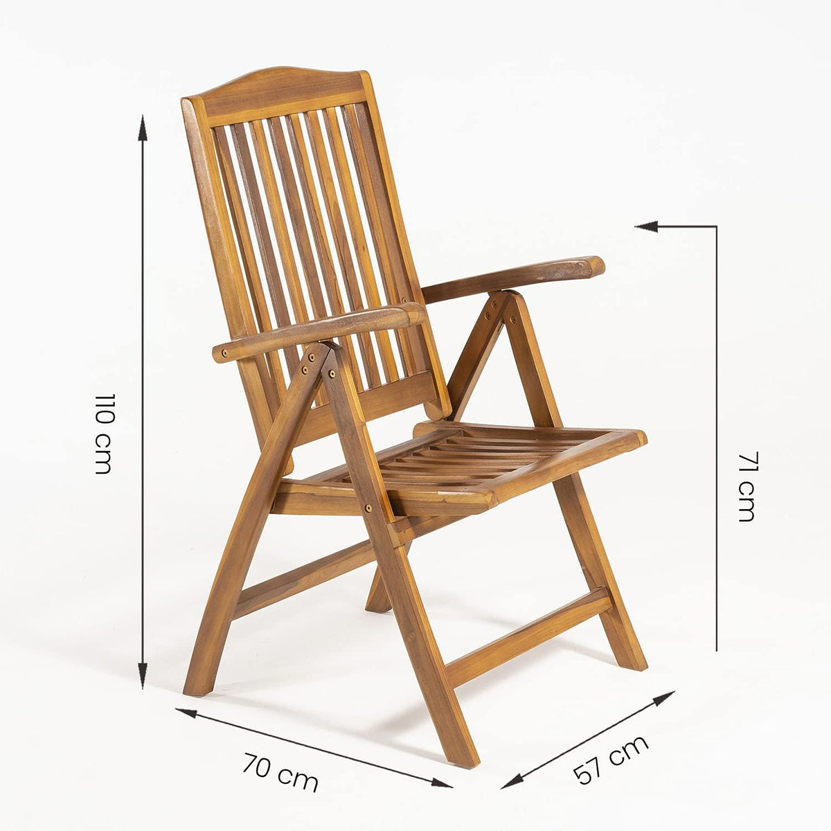 Conjunto de jardín de Madera Teca, Mesa de 240 cm de Largo y 8 sillones reclinables