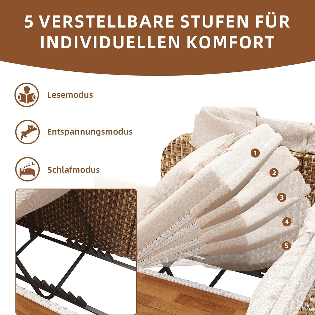 Muebles de terraza resistentes a la intemperie, incluye sofá, taburete, sillón y mesa