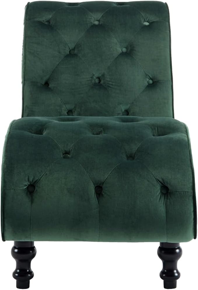 Tumbona verde de terciopelo 145 x 52 x 77 cm