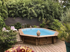 Piscina de Madera Miami - 4,86 x 3,36 x 1,20 m + Cubierta de Burbujas de 180