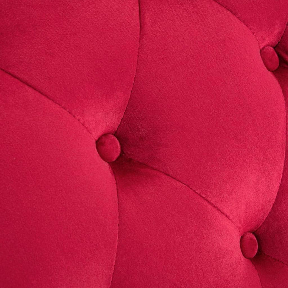 Tumbona roja de terciopelo 145 x 52 x 77 cm (largo x ancho x alto)