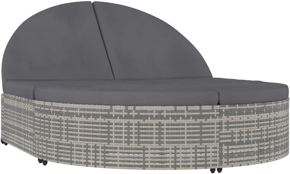 Tumbona para 2 Personas con Cojines ratán sintético Gris,Mobiliario,Muebles de jardín
