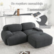 Sofá Moderno Modular, Tela côtelé, Asiento Profundo + reposabrazos Anchos