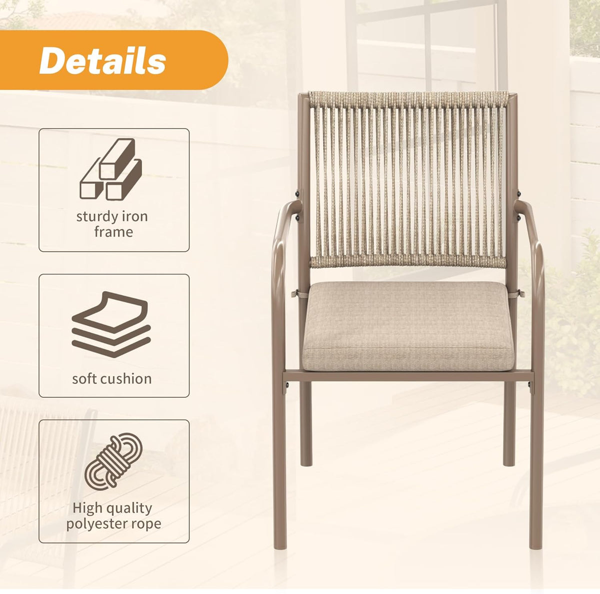 Conjunto Mesa y Sillas Jardin Muebles Jardin Exterior 5 Piezas con 4 Sillones y Tablab Redonda