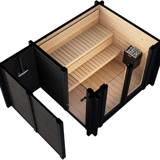 Sauna Exterior Deluxe Plus, para 4 pessoas, 3410x1940 mm