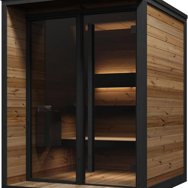 Sauna Exterior Hiki S, Diseñada, 149,6x201,9 cm, Capacidad para hasta 4 Personas