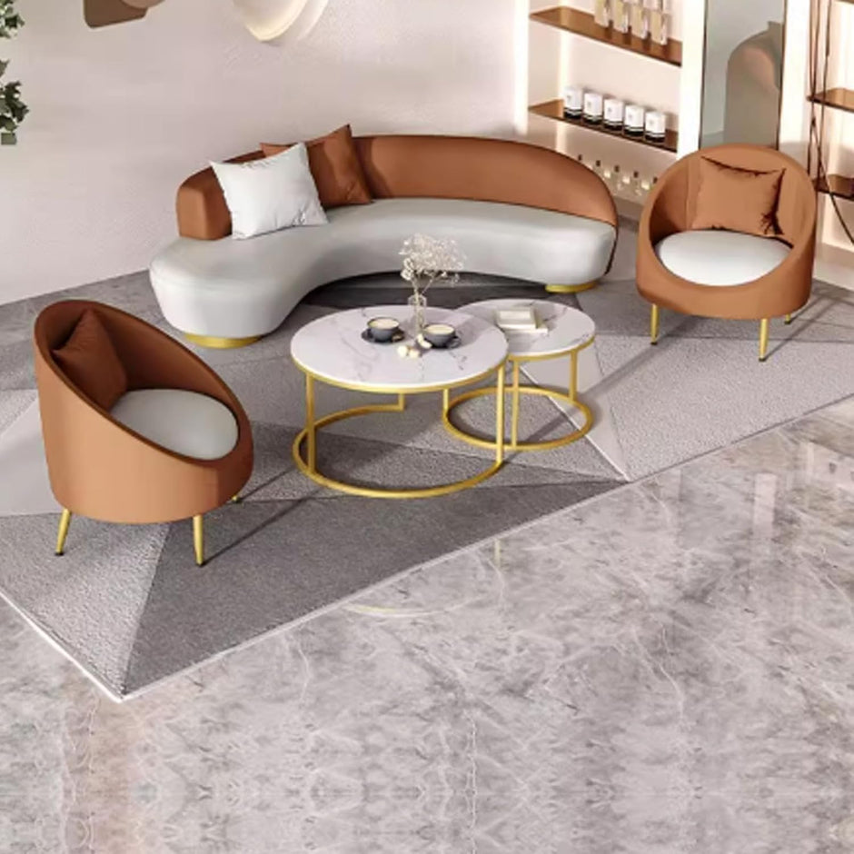 Sofá Curvo de Lujo, Ligero y de Estilo nórdico, Moderno sofá de Tela Minimalista
