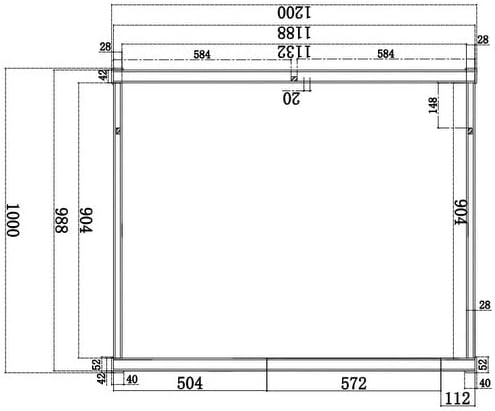 Sauna de infrarrojos 120 x 100 puertas de cristal con estructura de madera, dos personas