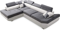 Sofá Esquinero Cama - con Cajón - 2 Cojines - Reposacabezas Ajustables