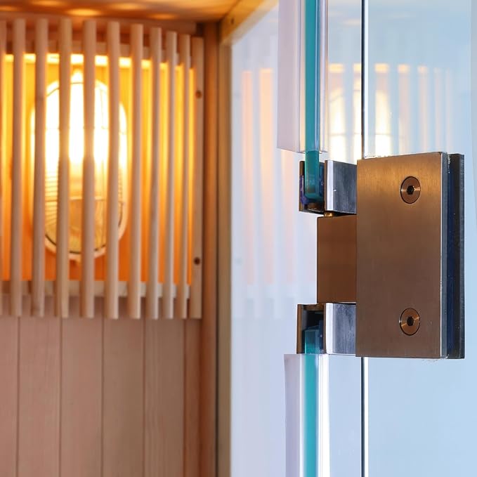 Estufa de sauna para 3 personas, incluye piedras para sauna, 2 lámparas, cristal de seguridad