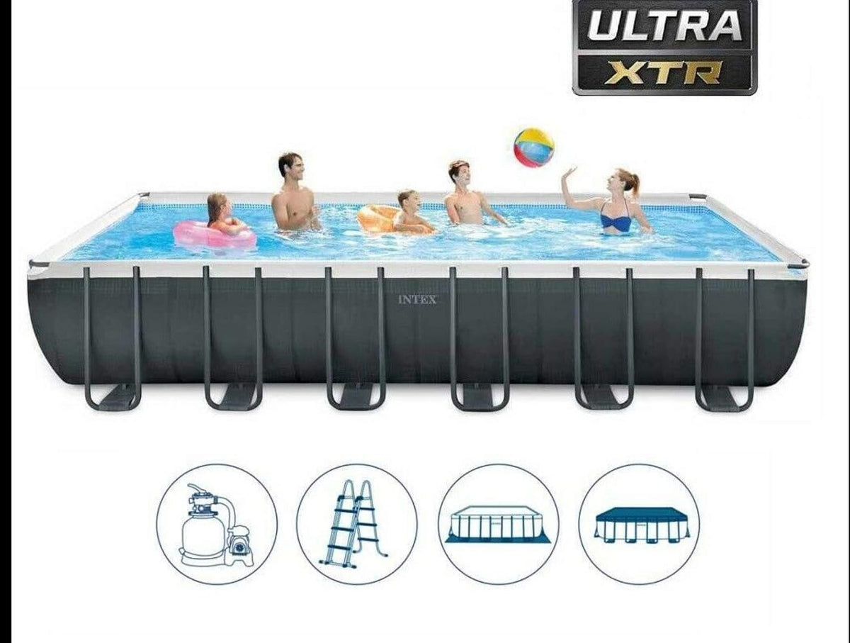 Piscina Ultra XTR con marco 7,3 x 3,7 x 132,1 cm con filtro, bomba, cubierta, escalera