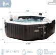 Spa hinchable 4 personas octogonal, Burbujas Deluxe y chorros de agua (55081)