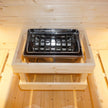 Sauna exterior y cabina de infrarrojos para 6 personas, 210 × 180 × 210 cm, horno Harvia de 8 kW
