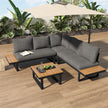Jardin Exterior con Función Reclinable Ajustable y Respaldo Cómodo, Muebles Jardin Exterior 4 Piezas