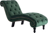 Tumbona verde de terciopelo 145 x 52 x 77 cm