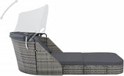 Tumbona con Capota de ratán sintético Gris Antracita,Mobiliario,Muebles de jardín, Antracita,49496