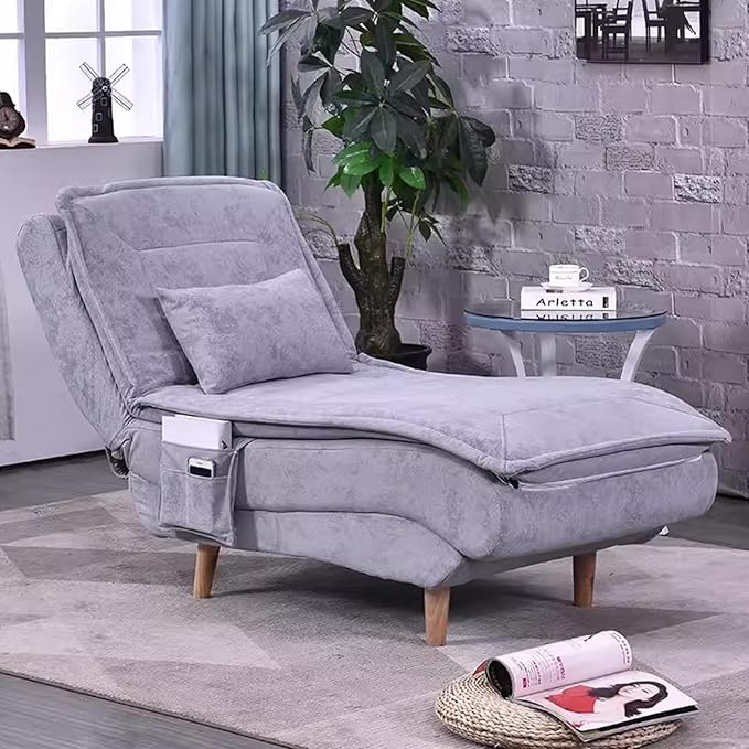 Silla de sofá plegable sin brazos, moderna tumbona