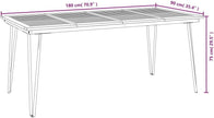 Jardin Exterior Aluminio y Acacia Mesa y 6 Sillas Juego de Comedor de Jardin 7 pzas
