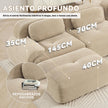 Sofá Moderno Modular, Tela côtelé, Asiento Profundo + reposabrazos Anchos