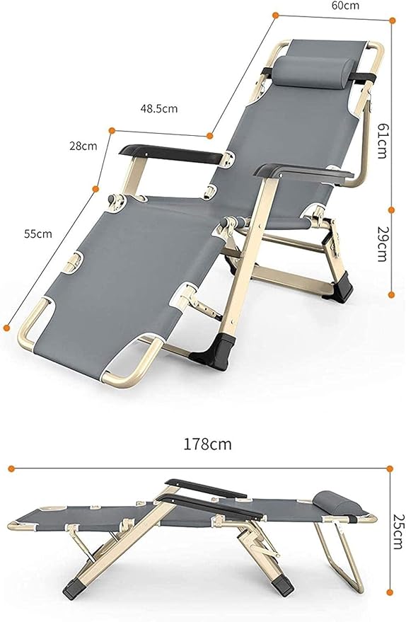 Tumbonas para jardín Juego de 2 sillas Plegables de Gravedad Cero con Almohada para la Cabeza y cojín