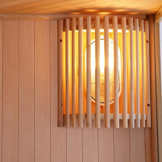 Estufa de sauna para 3 personas, incluye piedras para sauna, 2 lámparas, cristal de seguridad