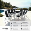 Muebles Jardín Exterior 9 Piezas, Estructura de Aluminio, Mesa y Sillas Terraza Impermeables