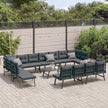 Sofa Jardin Exterior Acero, Muebles Jardín Exterior, 9 Piezas