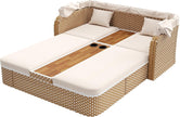 Muebles de terraza resistentes a la intemperie, incluye sofá, taburete, sillón y mesa