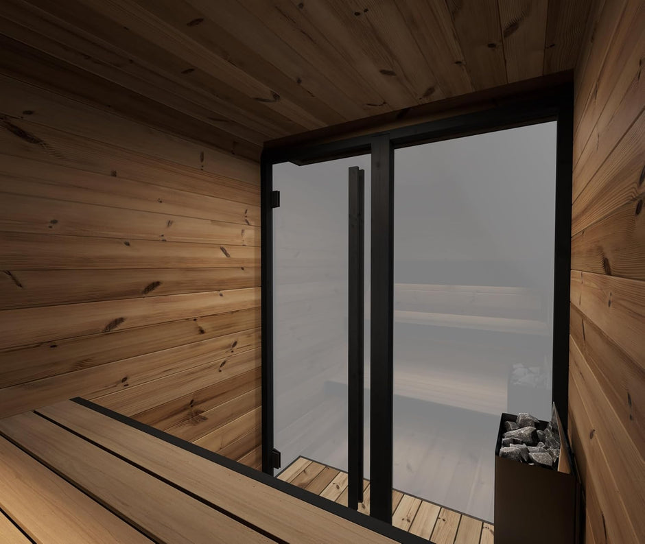 Sauna Exterior Hiki S, Diseñada, 149,6x201,9 cm, Capacidad para hasta 4 Personas