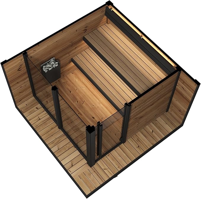 Sauna Exterior Hiki L, 229x229 cm, Capacidad para hasta 6 Personas