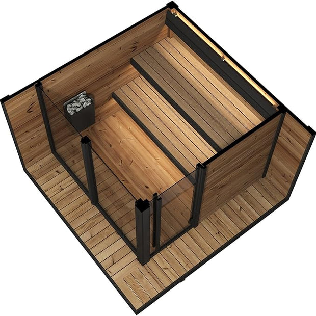 Sauna Exterior Hiki L, 229x229 cm, Capacidad para hasta 6 Personas