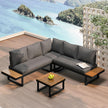 Jardin Exterior con Función Reclinable Ajustable y Respaldo Cómodo, Muebles Jardin Exterior 4 Piezas