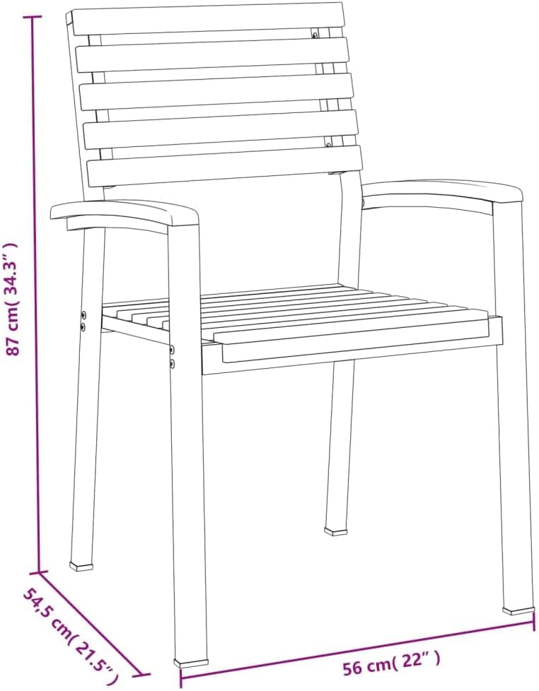 Jardin Exterior Aluminio y Acacia Mesa y 6 Sillas Juego de Comedor de Jardin 7 pzas