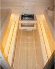 Sauna exterior y cabina de infrarrojos para 6 personas, 210 × 180 × 210 cm, horno Harvia de 8 kW, madera de abeto, cristal templado