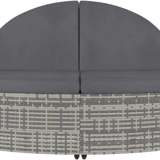 Tumbona para 2 Personas con Cojines ratán sintético Gris,Mobiliario,Muebles de jardín
