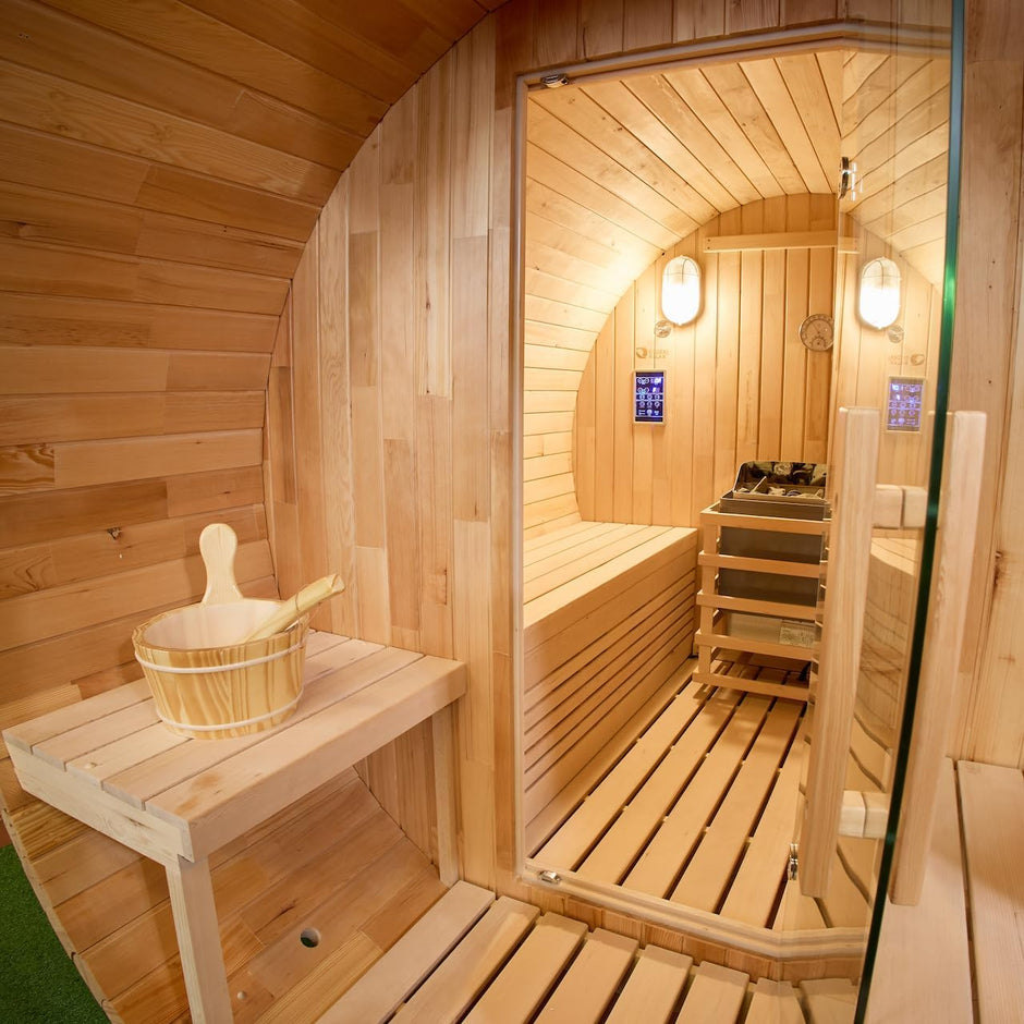 Sauna 6 Personas de Vapor con Estufa de Piedras | Cuida la Piel I Elimina toxinas I Reduce el estrés | Radio I USB I Bluetooh