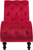 Tumbona roja de terciopelo 145 x 52 x 77 cm (largo x ancho x alto)