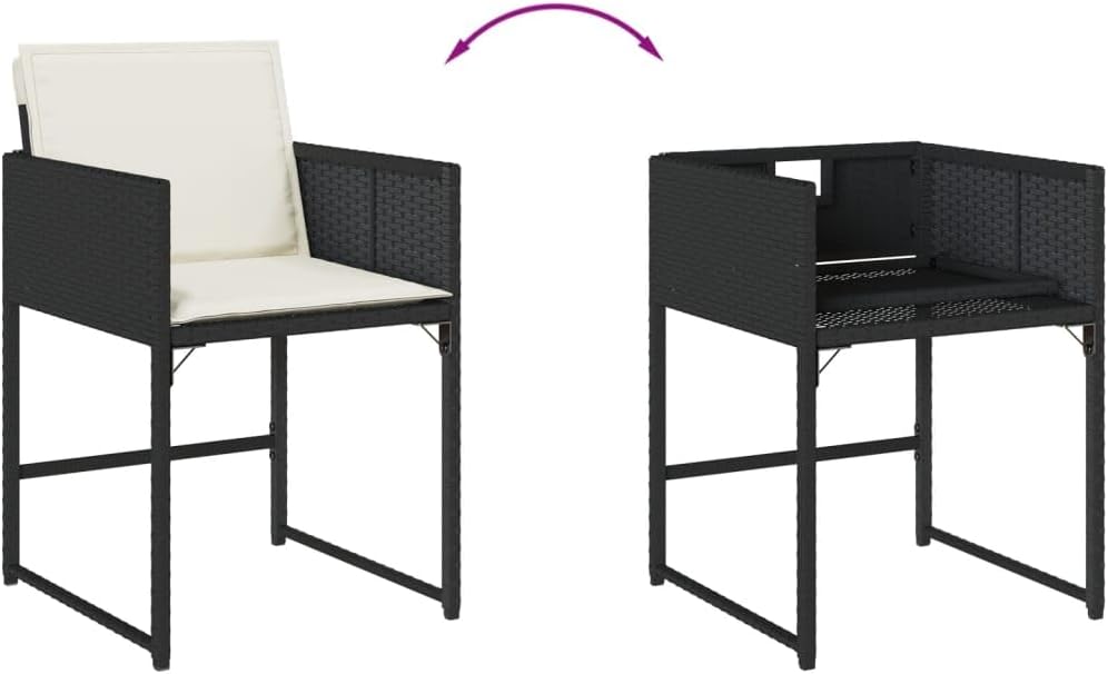 Mesa Jardin Exterior con 6 Sillas, Mesa y Sillas De Comedor De Ratán, Gris 7 pzas Type-98
