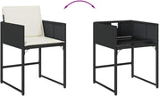 Mesa Jardin Exterior con 6 Sillas, Mesa y Sillas De Comedor De Ratán, Gris 7 pzas Type-98