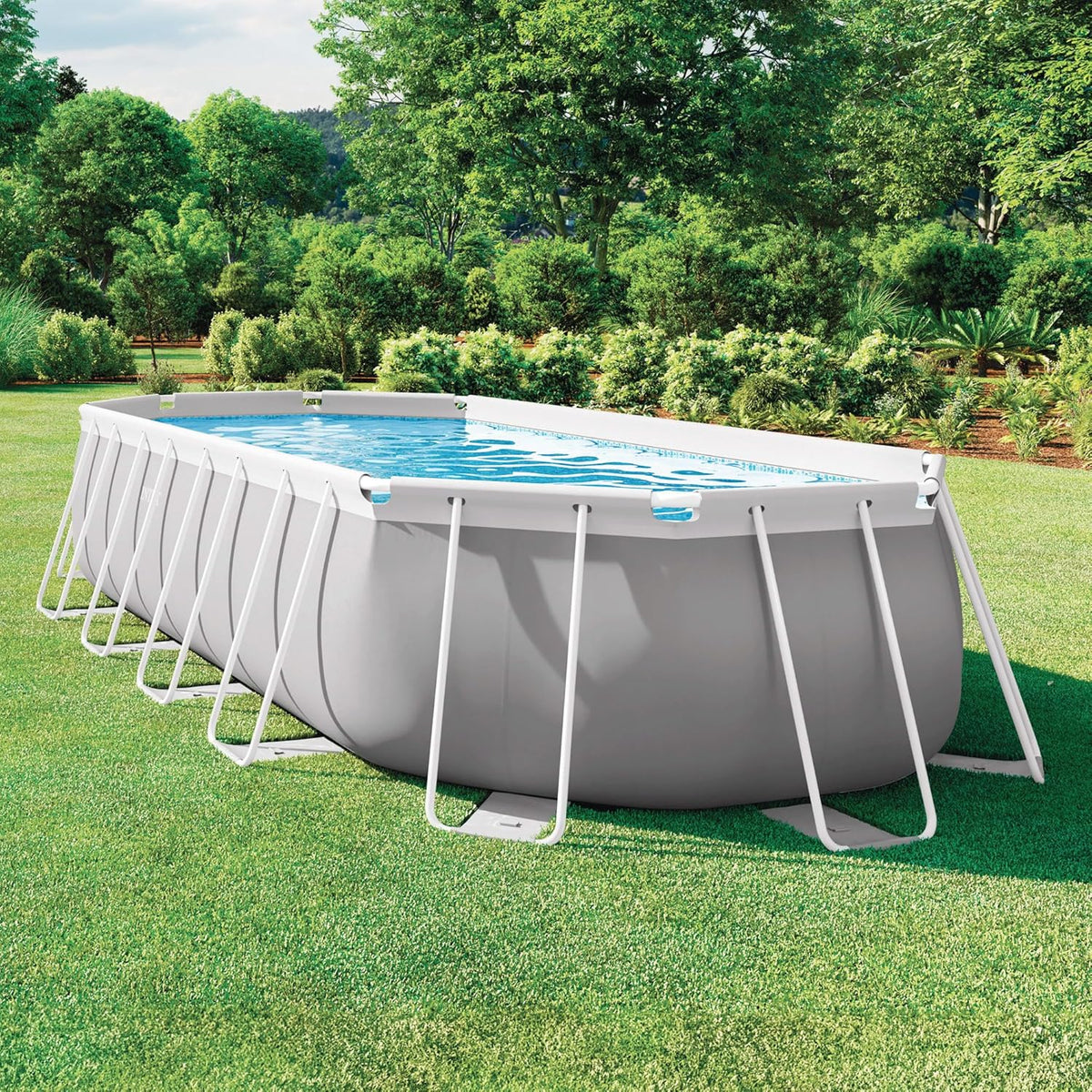 Piscina desmontable ovalada intex prism frame 610x305x122 cm con depuradora