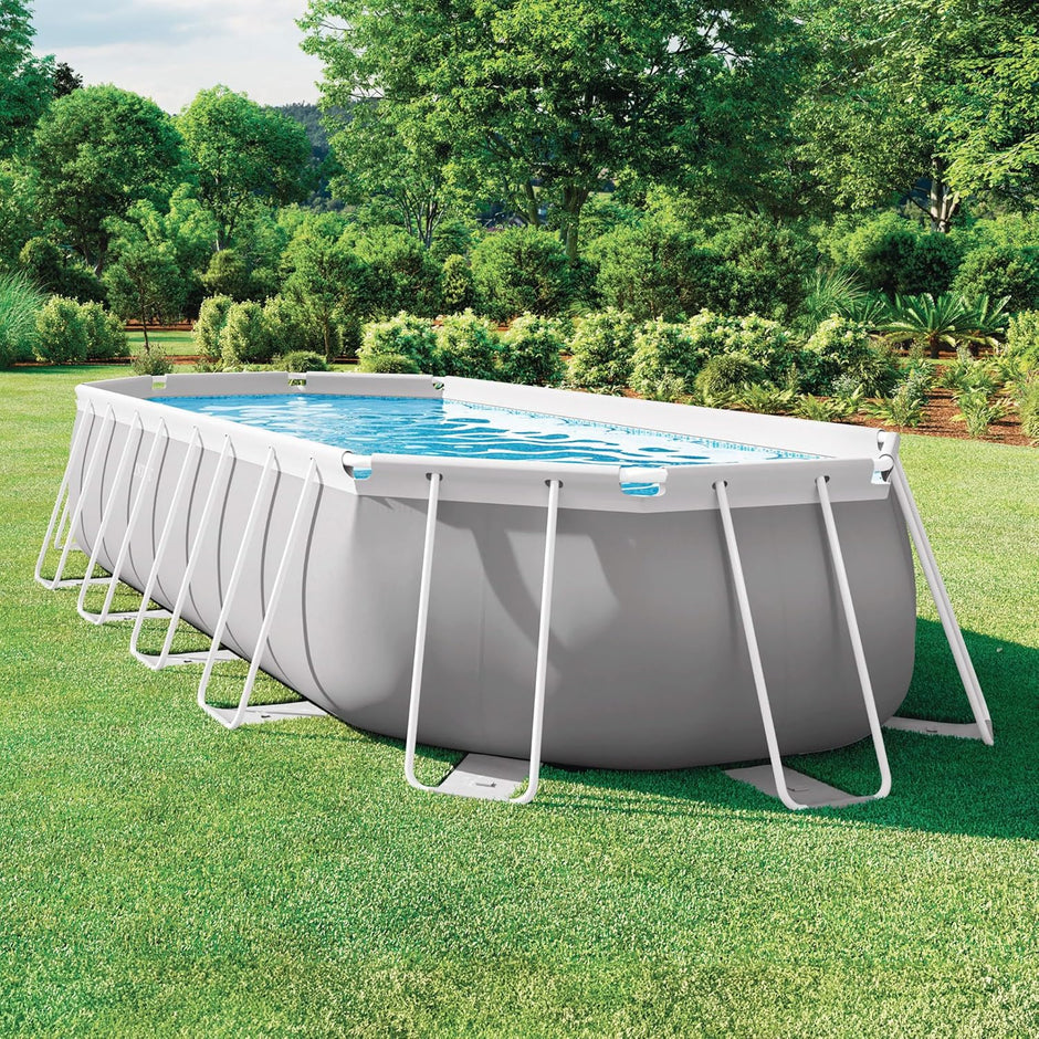 Piscina desmontable ovalada intex prism frame 610x305x122 cm con depuradora