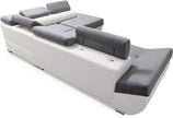 Sofá Esquinero Cama - con Cajón - 2 Cojines - Reposacabezas Ajustables